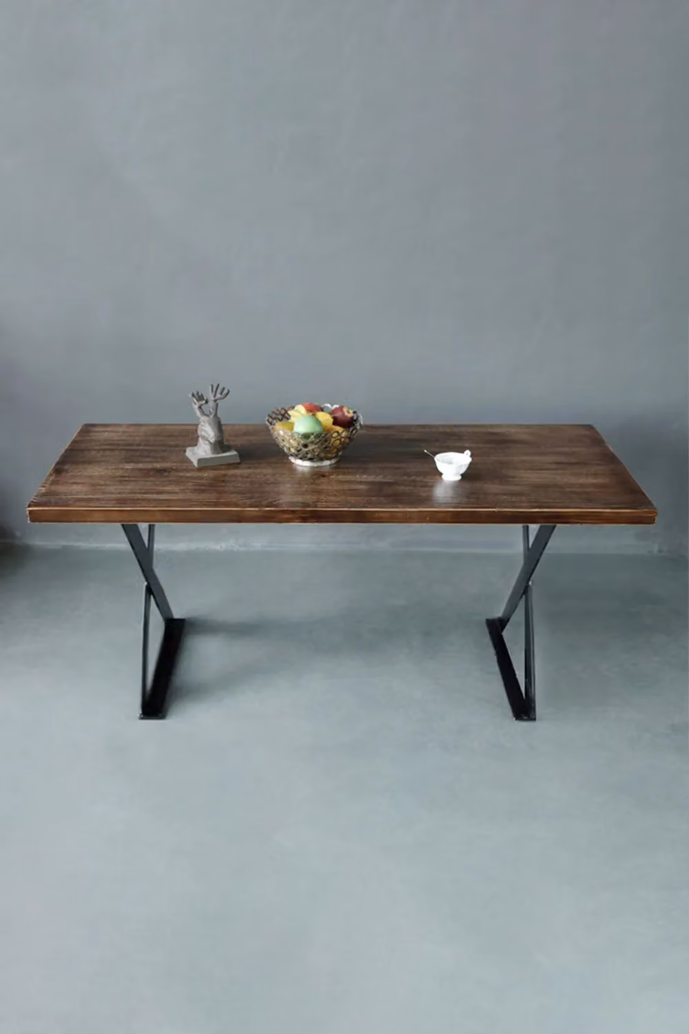 Living and Home Industrial Heavy Duty X Shape Iron Table Legs in Black, W/D/H: 40 x 5 x 30 cm – 2