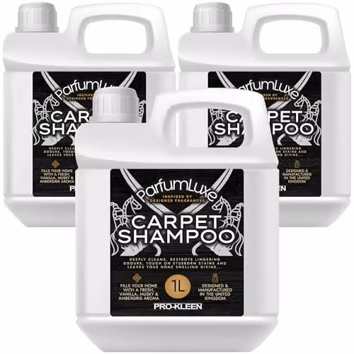 Pro-Kleen Parfum Luxe Carpet Shampoo, 3 x 1 l, Vanilla, Musky and Ambergris Fragrance – 1