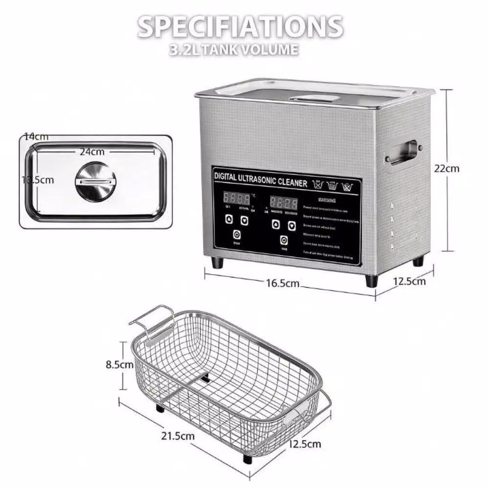 SPETLEK 3.2L Stainless Steel Digital Ultrasonic Cleaner in Silver – 2