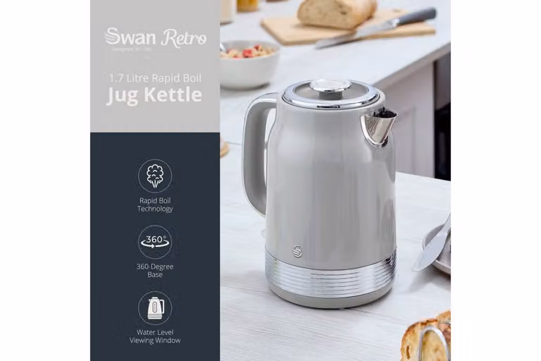 Swan Retro Kitchen Bundle in Grey