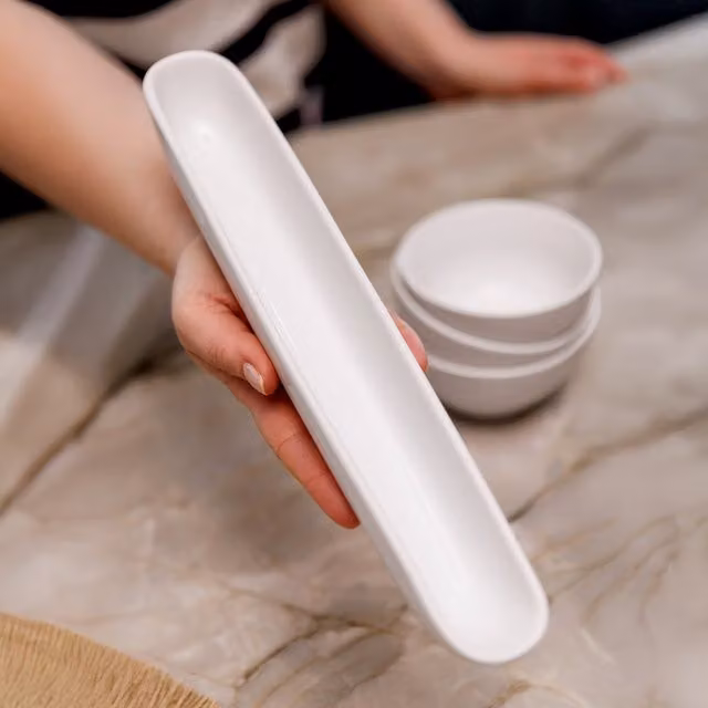 Mikasa Chalk White Porcelain Olive Dish