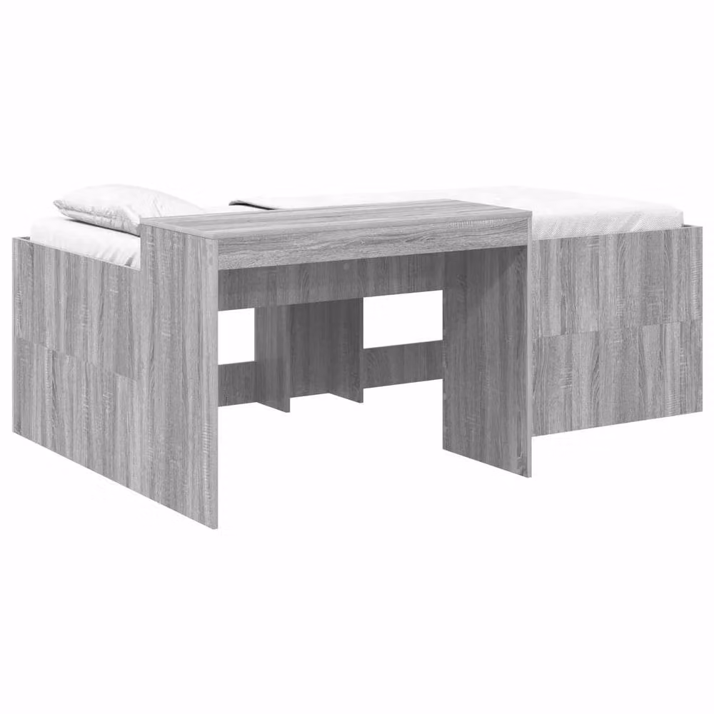 Berkfield Home Kids High Bed Frame with Desk in Grey Sonoma, W: 80 cm, L: 200 cm – 2