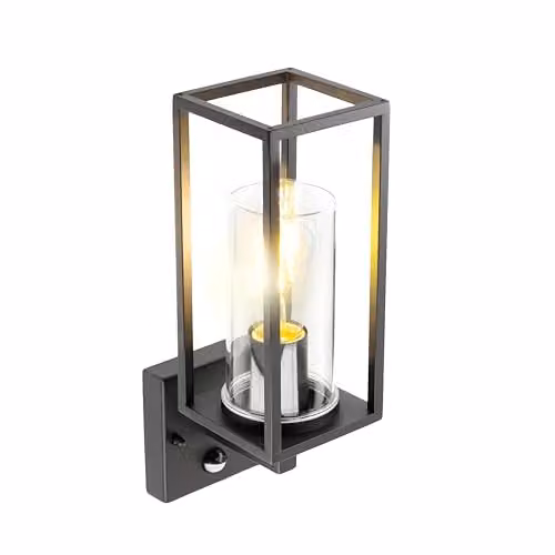 CGC Lighting Modern Black Rectangular Outdoor Wall Light with Motion Sensor and E27 Bulb Socket, IP54 Rated – 3