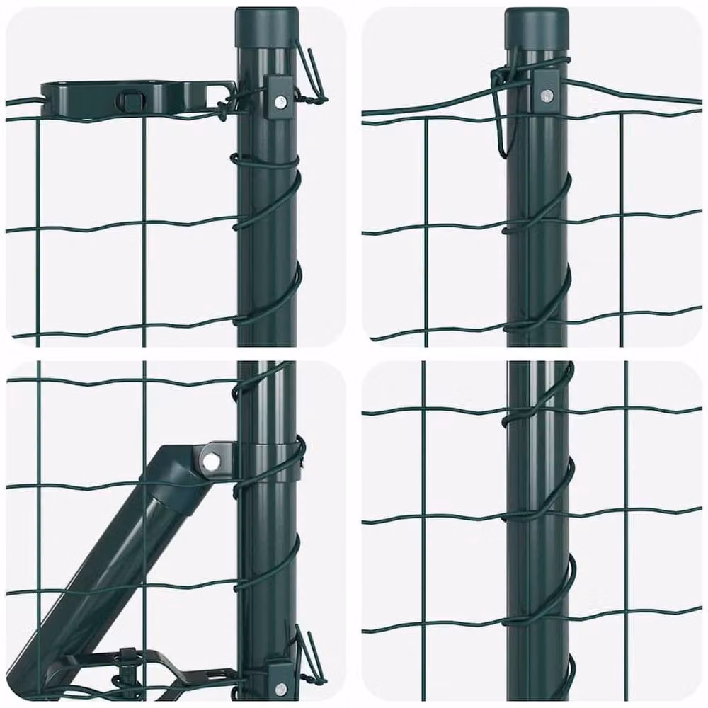 Berkfield Home Euro Fence Green Galvanised Steel with 13 Spike Posts, 1 x 25 m – 5