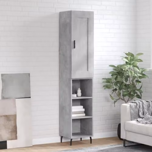 vidaXL Modern Highboard in Grey, H 180 x W 34.5 x D 34 cm – 2