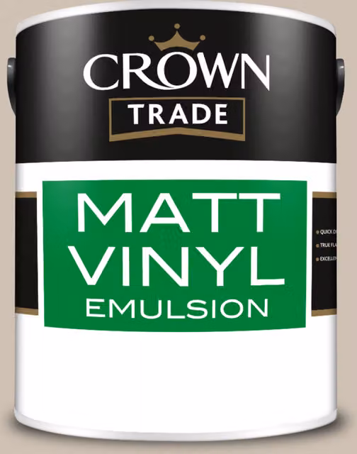 Crown Trade East Village Water Based Vinyl Matt Dispersion Paint, Brown, 5 l