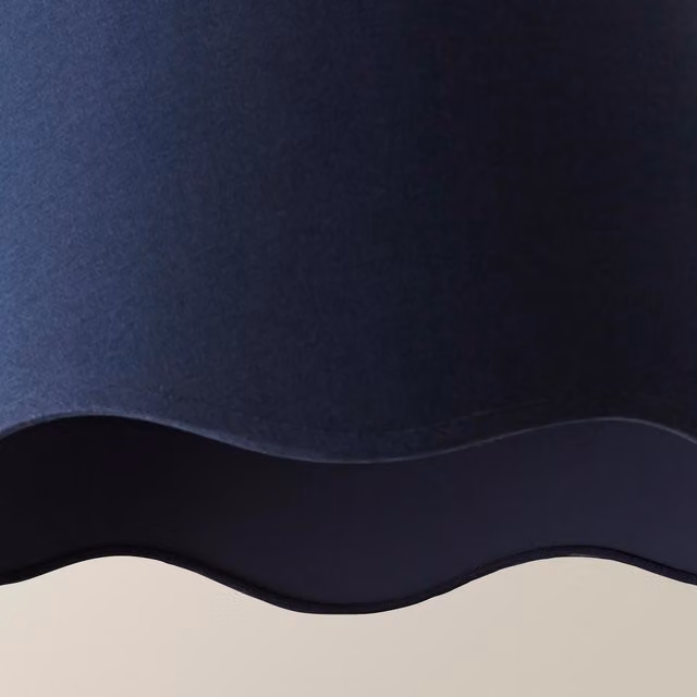 ValueLights Mabel Large Scallop Edge Linen Lamp Shade in Blue