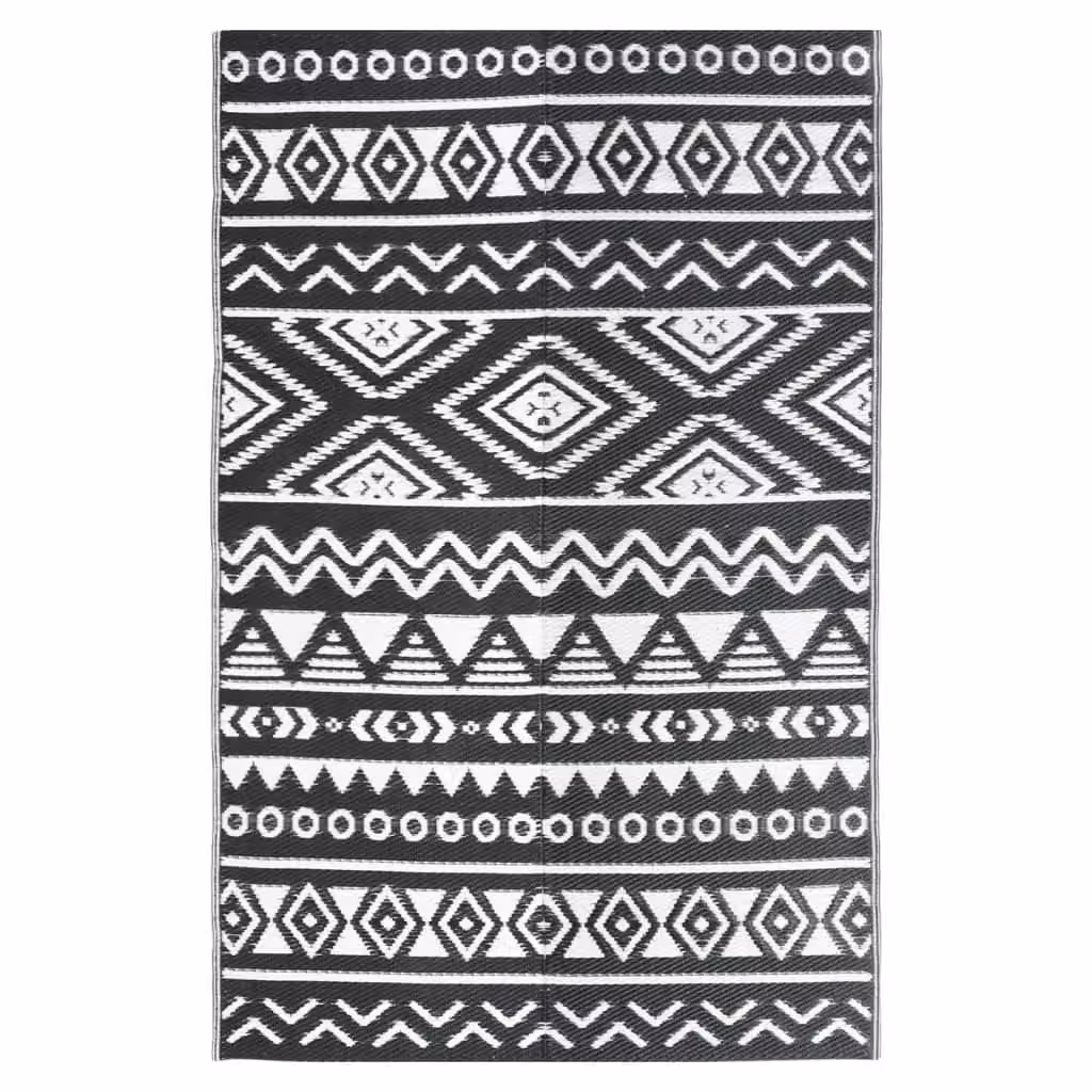 Berkfield Home Black Ethnic Outdoor Rug, W: 190 cm, D: 290 cm – 2