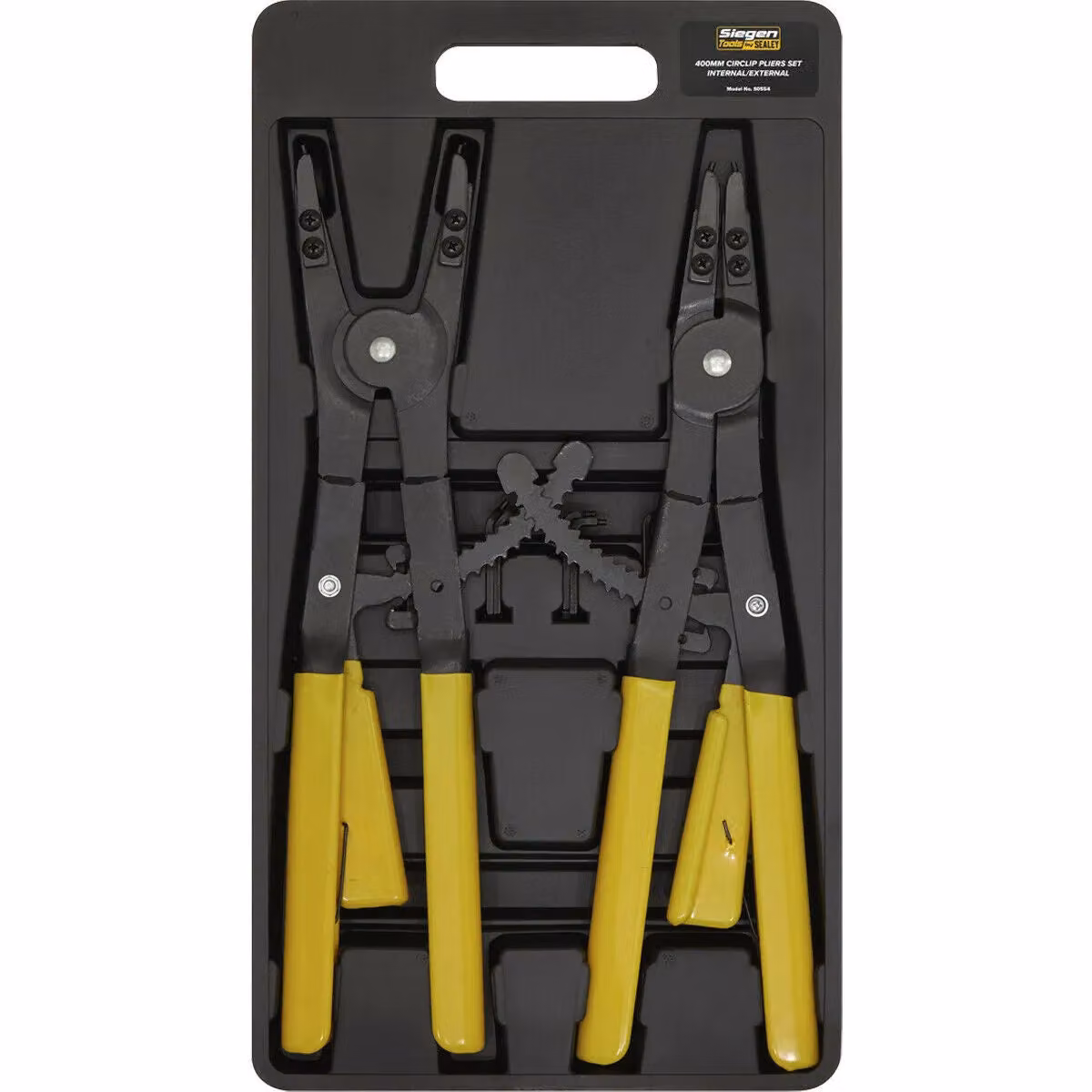 Loops 400mm Internal and External Circlip Pliers Set with Interchangeable Tips and Multicolour PVC Grips – 3