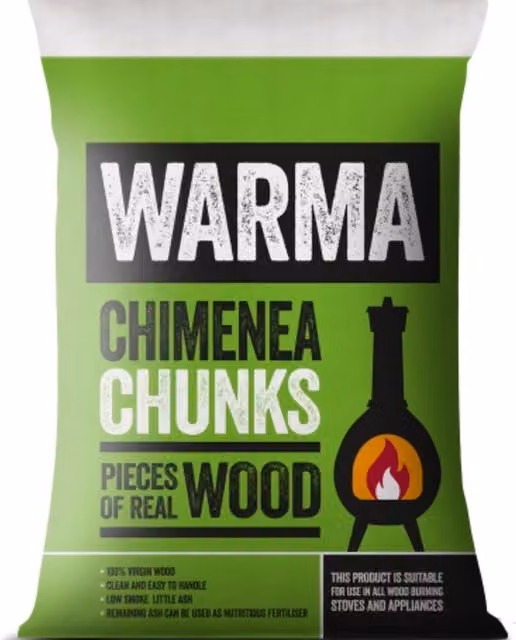 Warma Chimenea Wood Logs, Brown, 7 kg