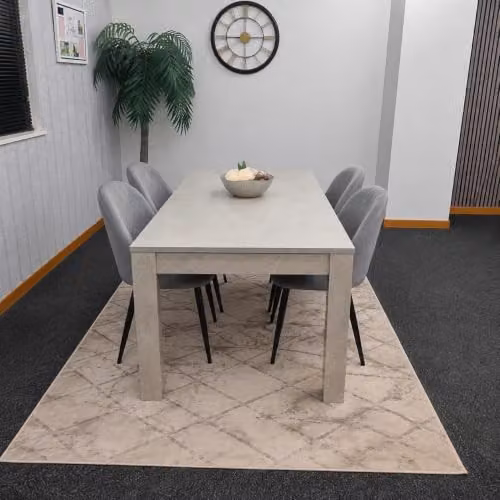 Kosy Koala Modern Rectangular Dining Table Set with 4 Chairs in Grey and Brown, W/D/H: 140 x 80 x 75 cm – 6