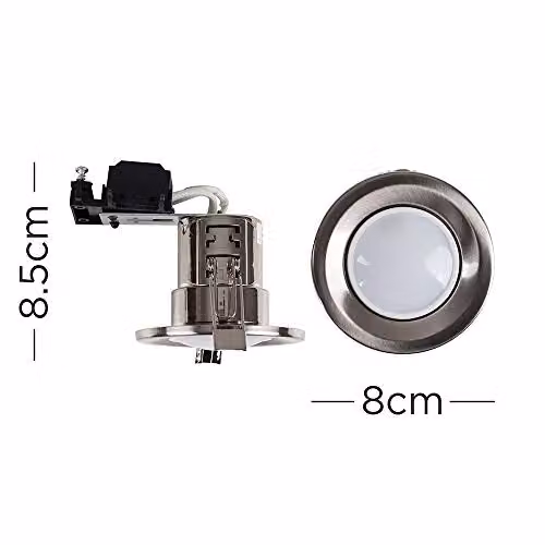 MiniSun Pack of 20 Fire Rated GU10 Recessed Ceiling Downlights in Brushed Chrome with 5W Warm White LED Bulbs – 2