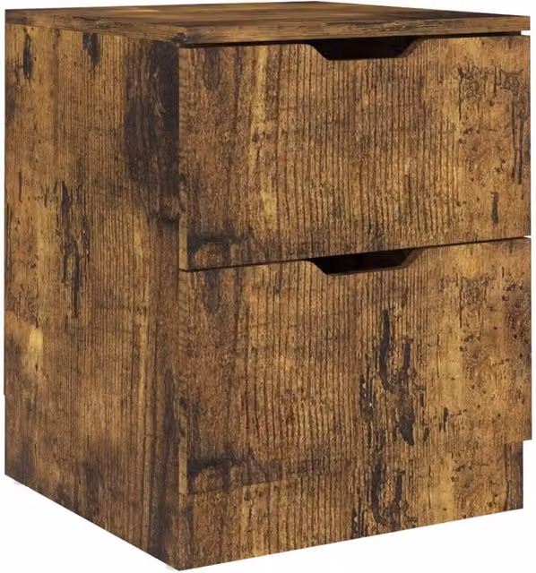 Berkfield Home Elegant Bedside Cabinets, 2 Piece Set in Smoked Oak Brown, W/D/H: 40 x 40 x 50 cm – 1
