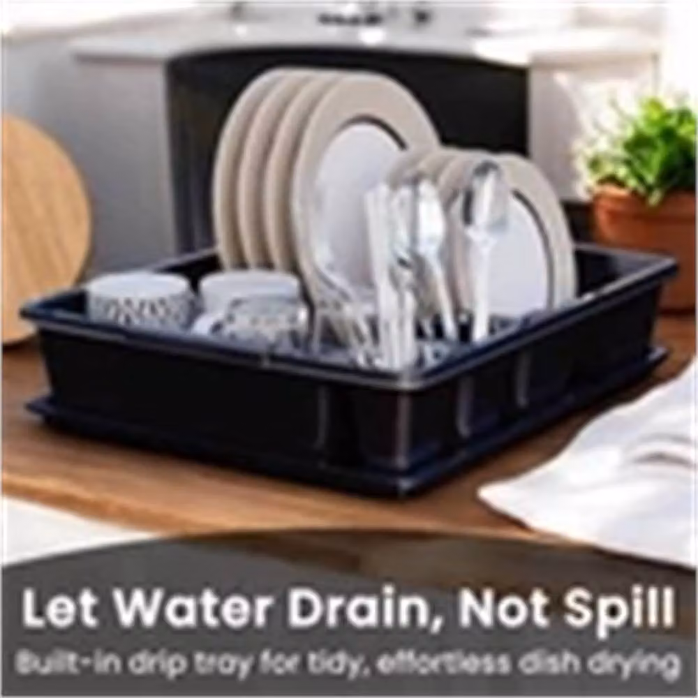 Nordara Black Kitchen Sink Dish Drainer with Drip Tray, Width: 100 cm – 4