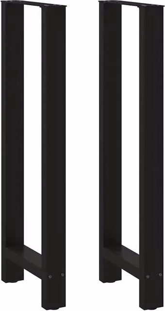 Berkfield Home Black Steel Coffee Table Legs, 2 Pieces, Height: 50 x 110.5 cm