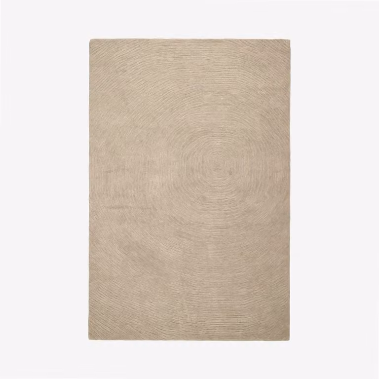 Atkin and Thyme Modern Hand Tufted Rectangular Rug in Grey and Beige, W: 200 cm, D: 300 cm
