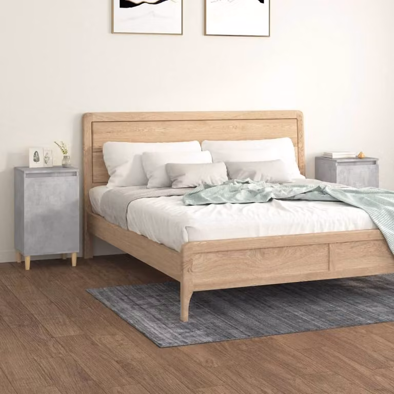 Berkfield Home Classic Bedside Cabinets, 2 Piece, Concrete Grey, W/D/H: 40 x 35 x 70 cm