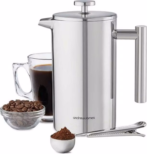 Andrew James Silver Cafetiere, 350ml