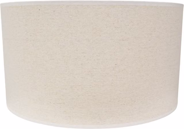 ValueLights Eva Large Natural Linen Fabric Drum Lamp Shade in White