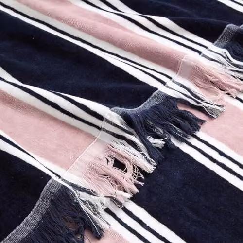 Christy College Striped Cotton Beach Towel in Navy Blue, W: 100 cm, L: 180 cm – 4