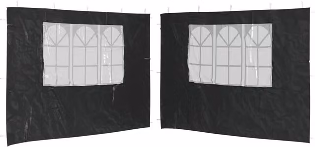 Berkfield Home Party Tent Sidewalls with Window, 2 Pieces, PE Anthracite Black – 1