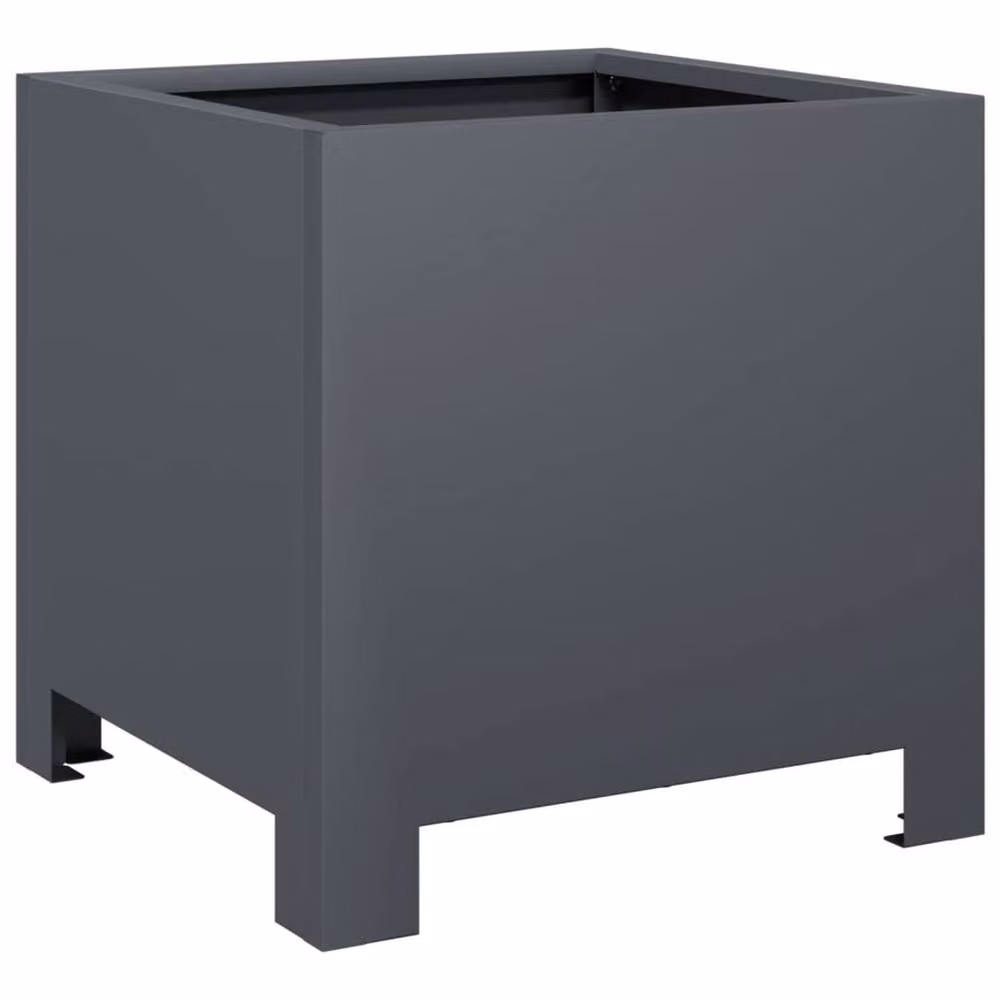 Berkfield Home Steel Garden Planter Tubs, 2 Pack, Anthracite Grey, W/D/H: 30 x 30 x 30 cm – 4