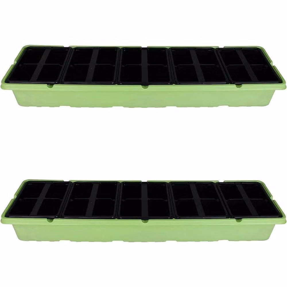 SPETLEK 2 x 20 Cell Propagator Tray Lid in Green and Transparent Plastic – 4