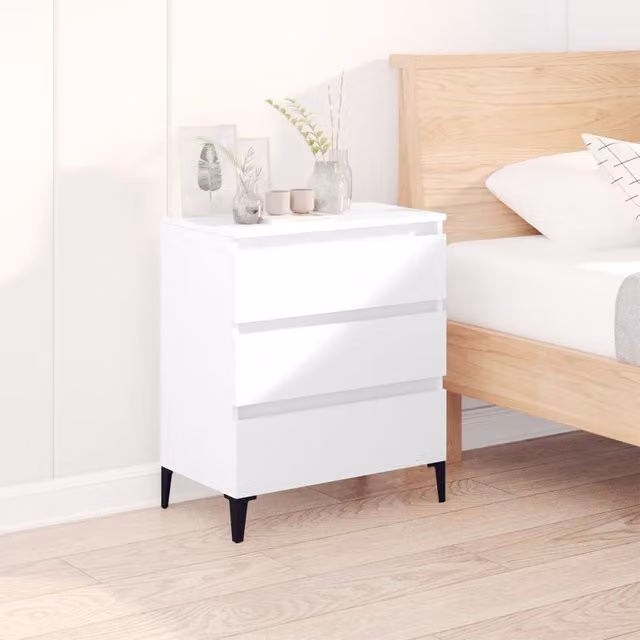 Berkfield Home White Minimalist Sideboard in Matt Engineered Wood W/D/H: 60 x 35 x 70 cm
