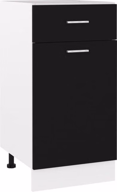 Berkfield Home Black Matt Kitchen Base Unit with Internal Drawers and Shelves, W/D/H: 40 x 46 x 81.5 cm – 1