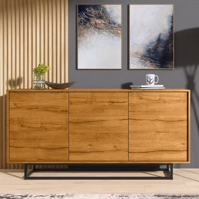 Creative Furniture Halo Modern Sideboard in Oak and Black
