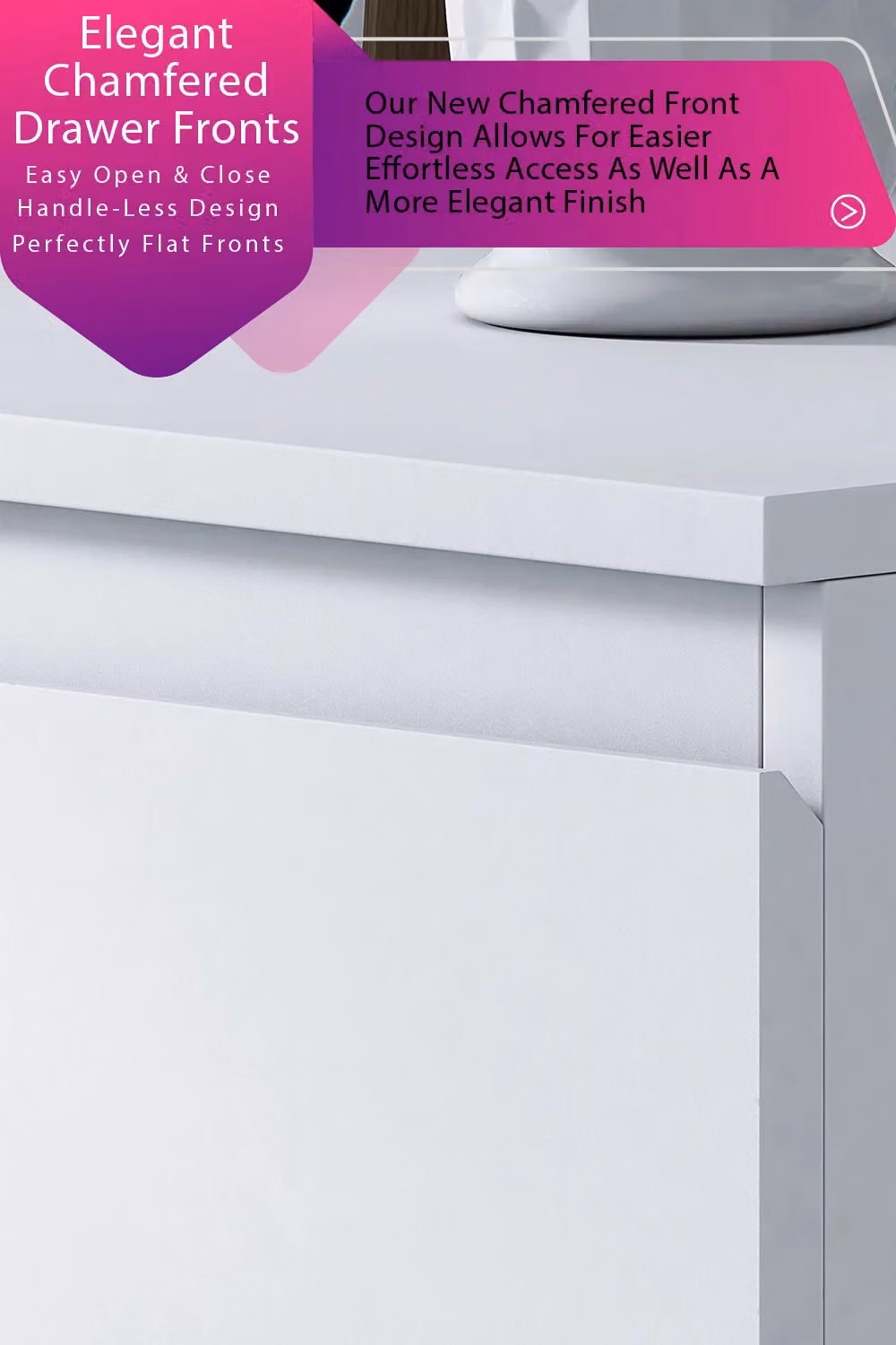 FWStyle Merchant 7 Drawer Chest in Matt White, W/D/H: 106 x 40 x 81 cm – 7