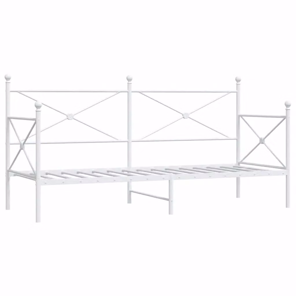 Berkfield Home Metal Day Bed in White, W/D/H: 90 x 200 cm – 1