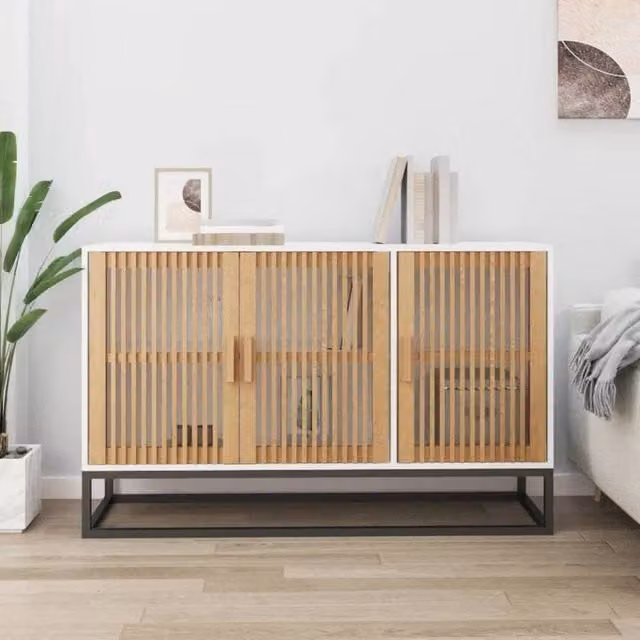 Berkfield Home White Classic Sideboard, W/D/H: 105 x 30 x 65 cm