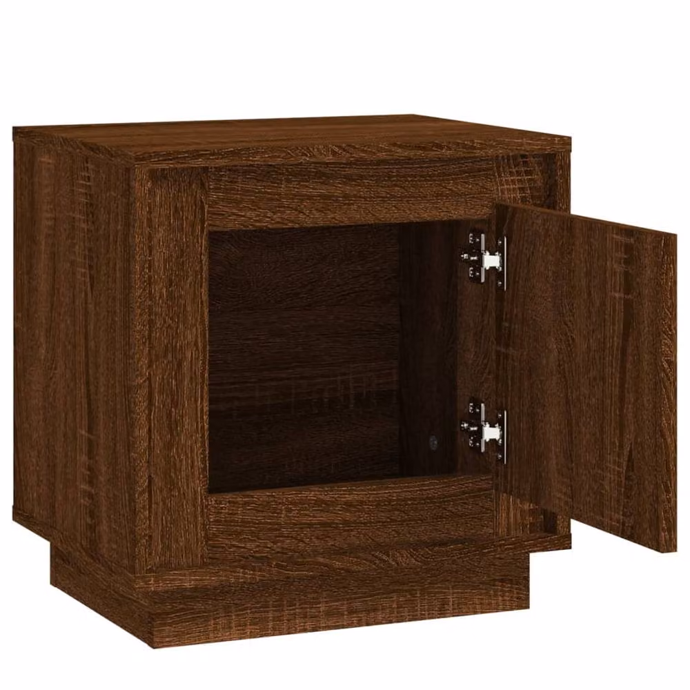 Berkfield Home Set of 2 Brown Oak Bedside Cabinets, W/D/H: 44 x 35 x 45 cm – 4