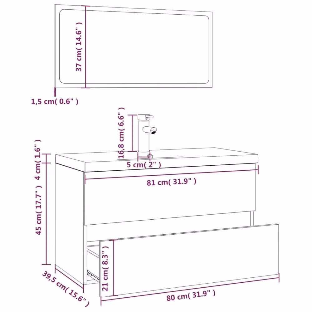 Berkfield Home Modern Full Bathroom Furniture Set in Grey Sonoma and White MDF – 2
