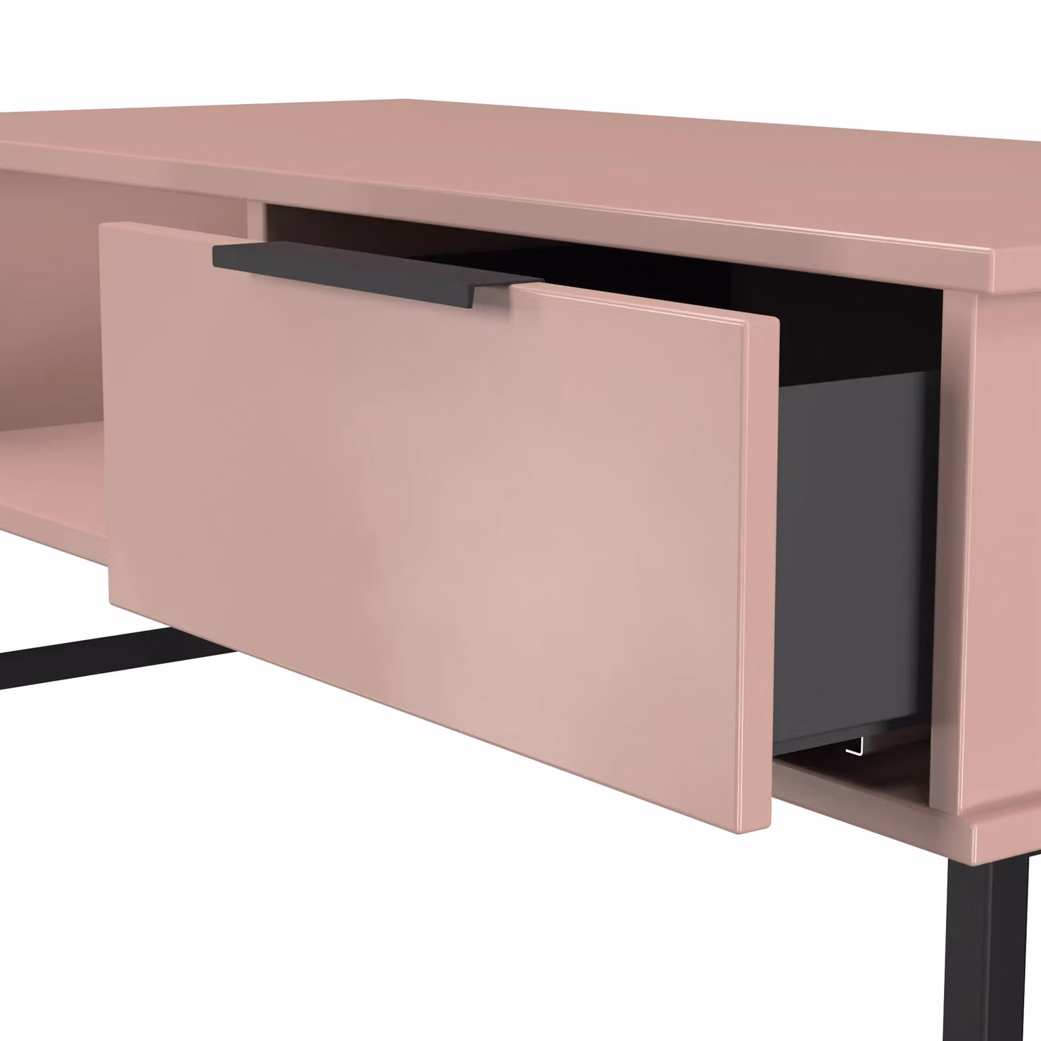 Ready Assembled 2 U Fuji 1 Drawer Coffee Table in Dusty Pink – 3