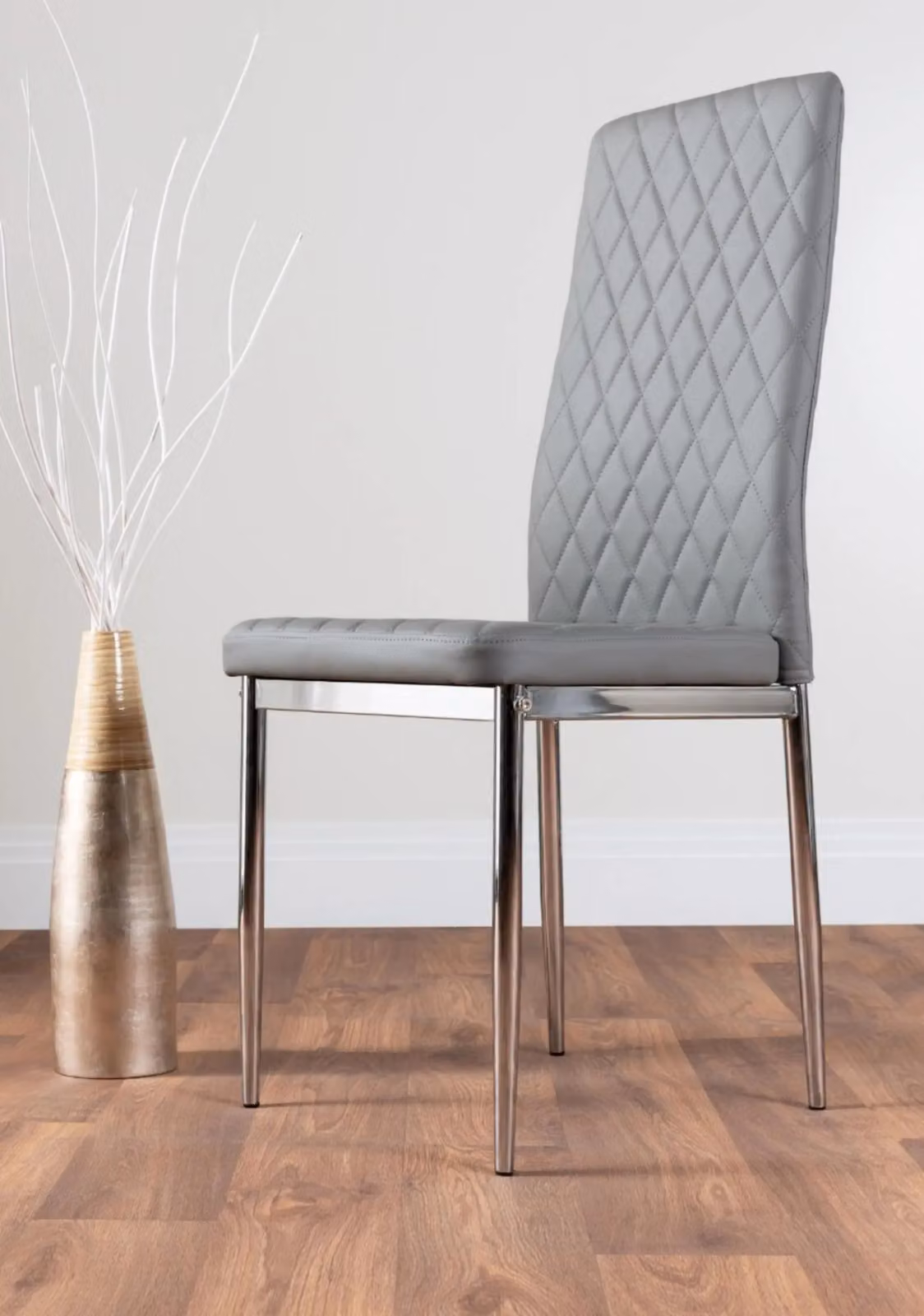 FurnitureboxUK Leonardo Glass and Chrome Metal Dining Table and 6 Milan Chairs Dining Set in Grey and Transparent – 3