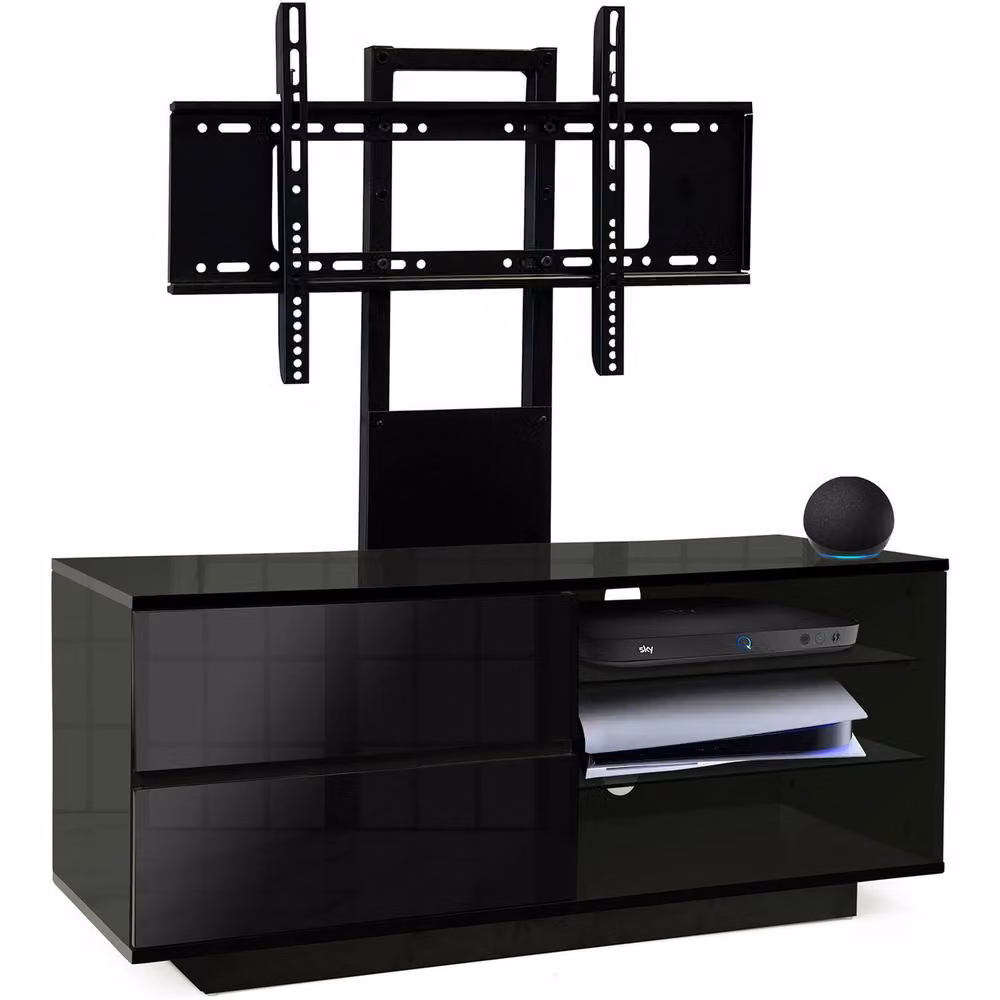 Centurion Supports Gallus Gloss Black TV Cabinet with 2 Drawers, 2 Shelves and Mounting Arm for 32 to 55 inch LED/LCD/Plasma Screens, W/D/H: 110 x 39.5 x 47.5 cm – 4