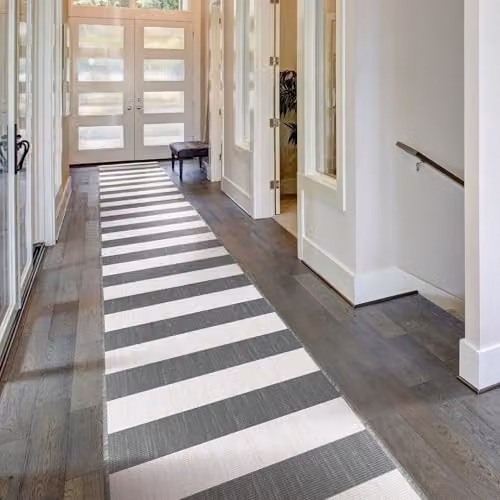 runrug Long Island Reversible Indoor/Outdoor Hallway Runner Rug, White/Grey, W: 60 cm, L: 360 cm – 1