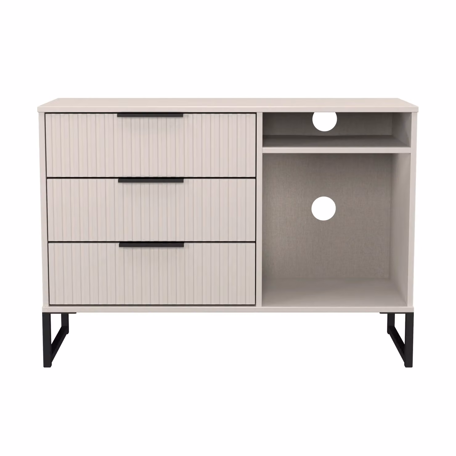 Ready Assembled 2 U Menai 3 Drawer TV Unit in Taupe – 2