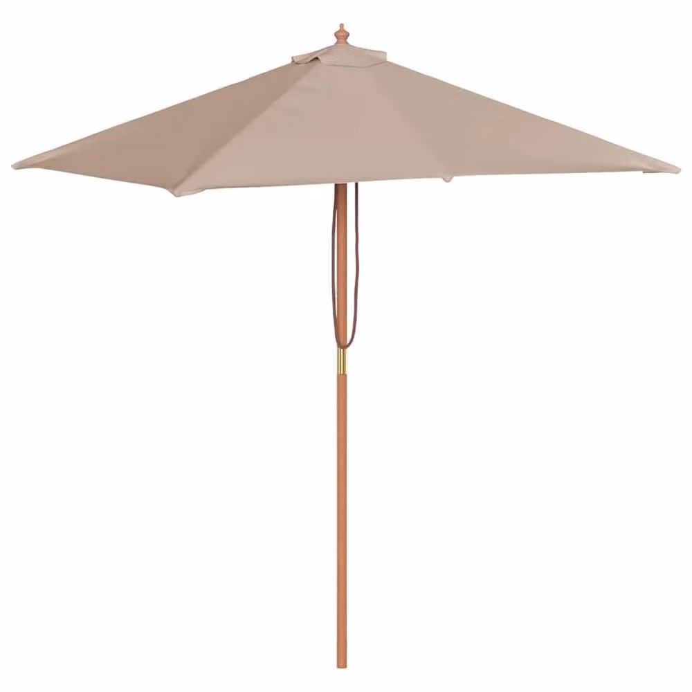 Berkfield Home Outdoor Parasol with Wooden Pole, Beige, W/D/H: 200 x 150 x 150 cm – 2