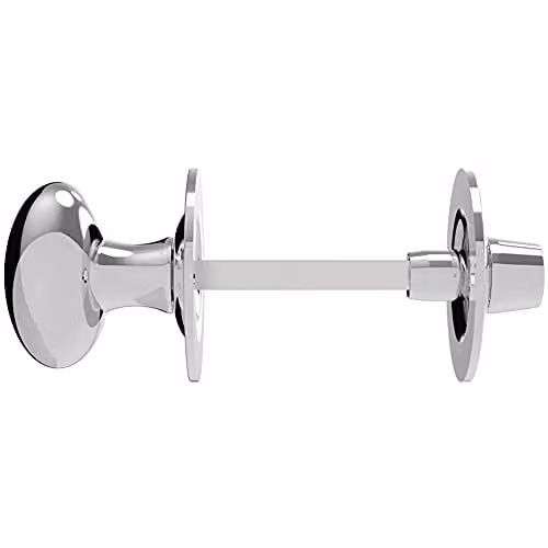 Loops Oval Thumbturn Lock with Coin Release Handle and 32-70mm Spindle in Polished Chrome
