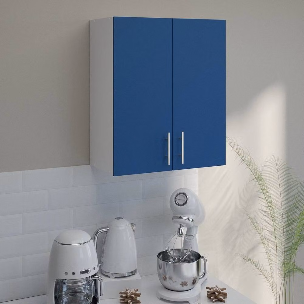 SPETLEK Modern Navy Blue Kitchen Wall Unit with Hinged Doors – 2