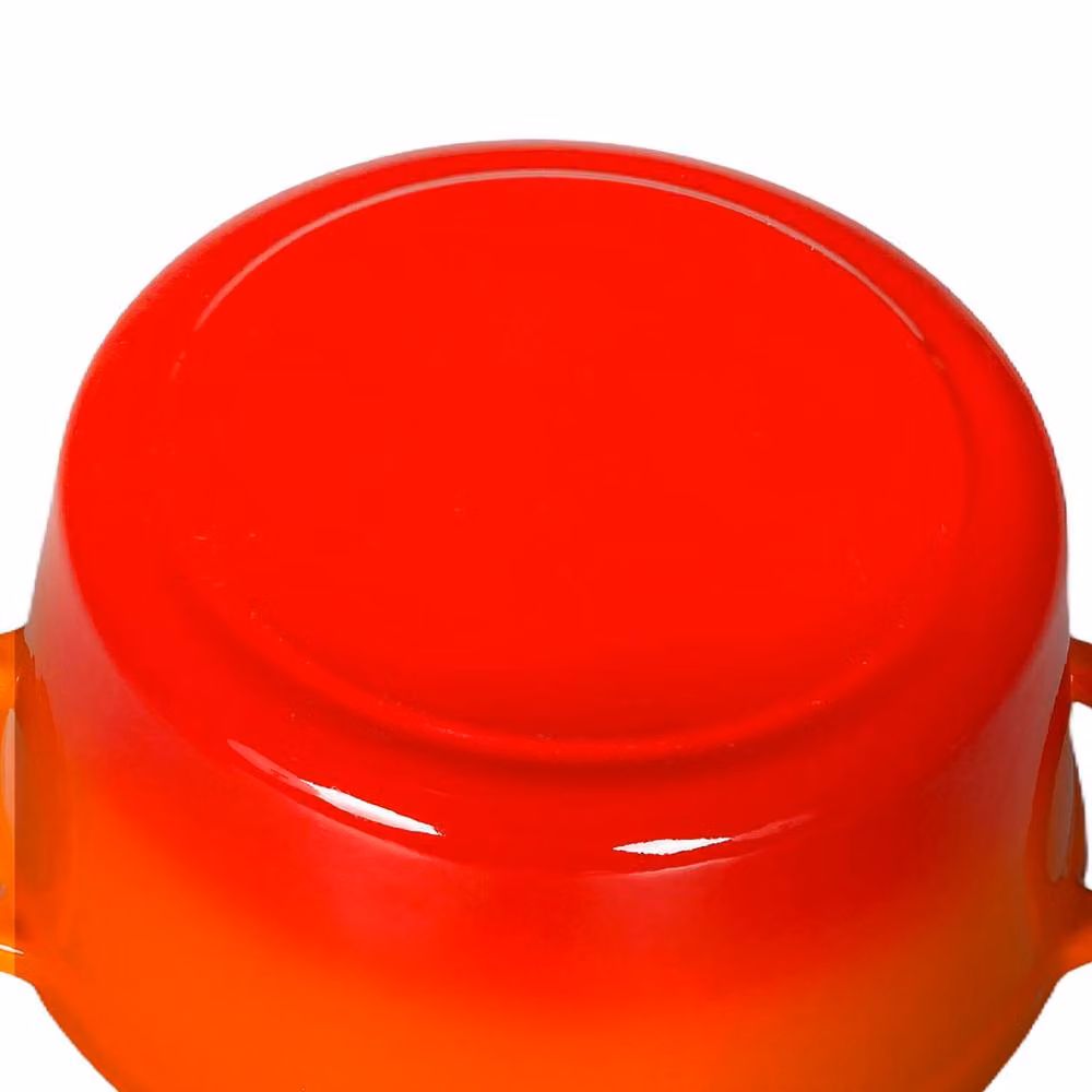 Toque Enamelled Cast Iron Dutch Oven Casserole Dish with Lid, Orange, 24cm – 6