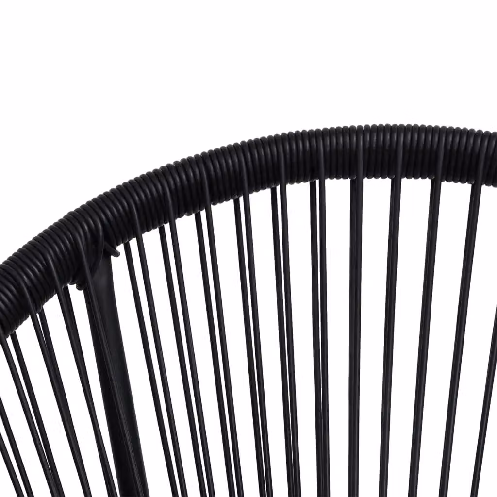 Berkfield Home Garden Rattan Moon Chairs, 2 Piece Set, Black Matt – 3