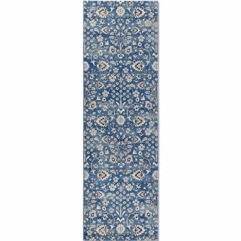 Villeroy & Boch 1869 Ernest Vintage Floral Short Pile Rug in Blue, W: 200 cm, D: 280 cm – 2