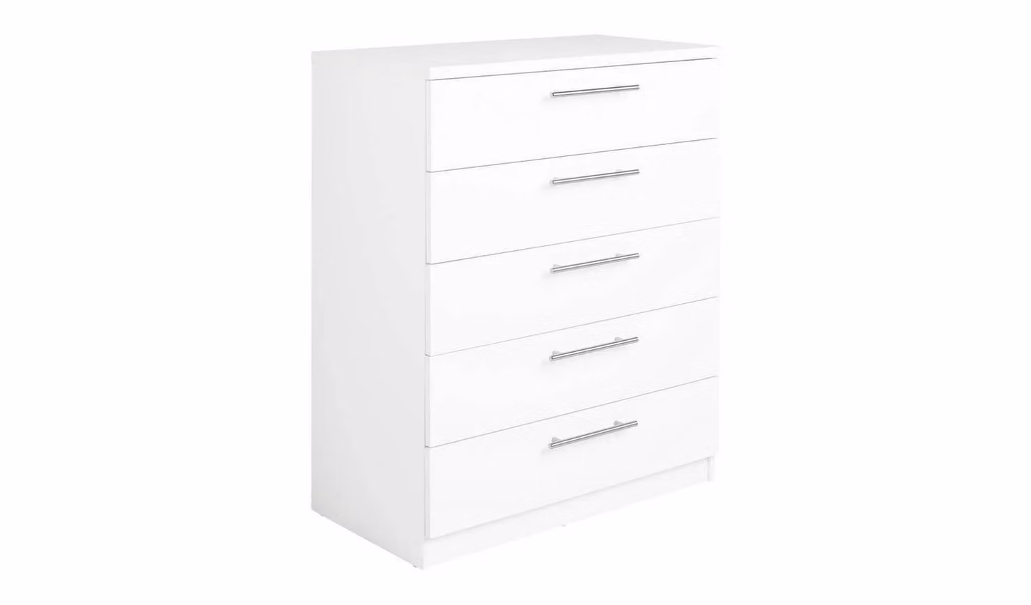 Brisbane 5 Drawer Chest White Storage Organiser Bedroom Furniture