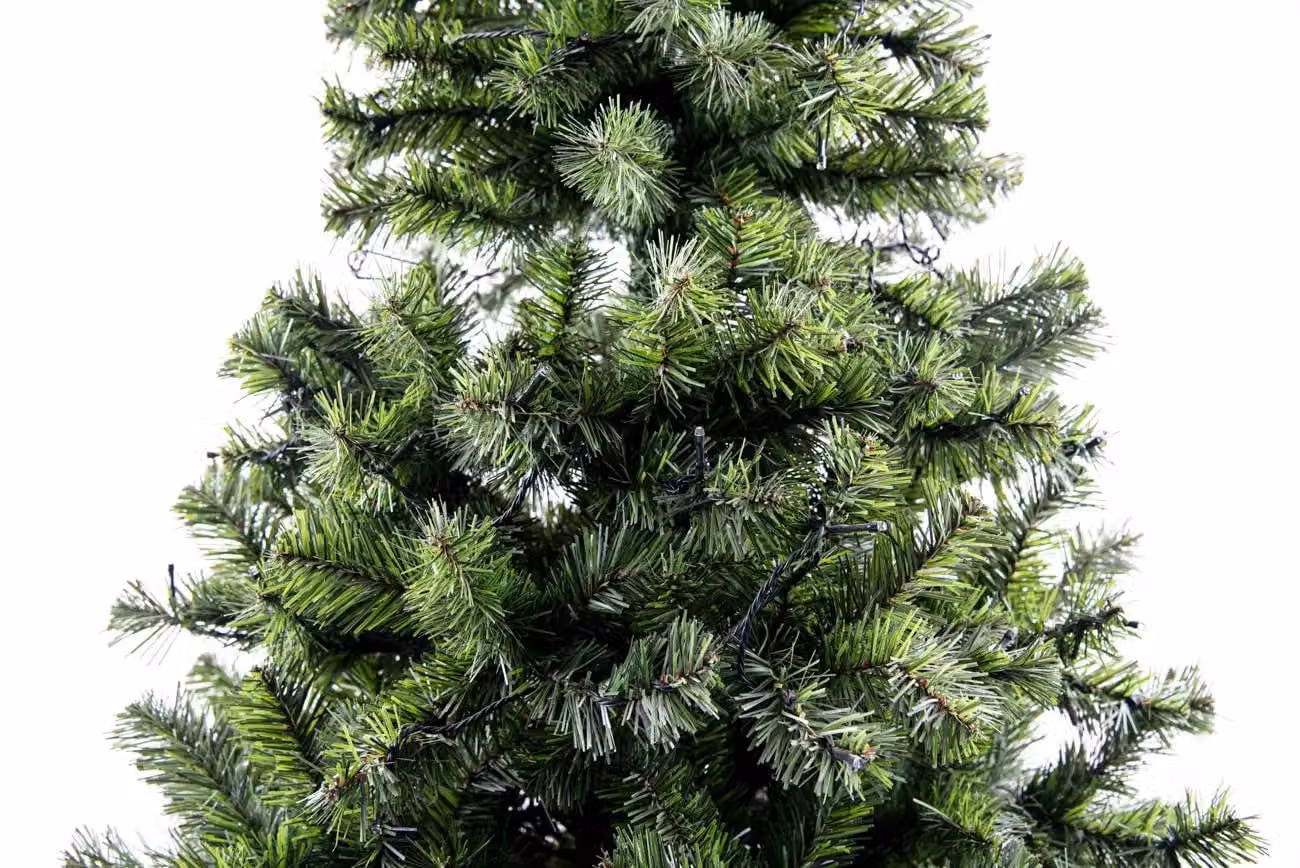 Shatchi 5ft Alaskan Pine Christmas Tree with Multicolour RGB LED Lights in Green – 9
