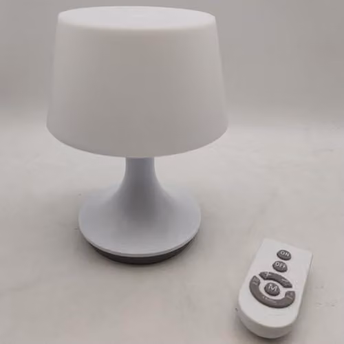 mysmartbuy White Portable Table Lamp with Remote Control and Timer, USB Rechargeable Cordless Round Light, H17.5 x W13.5 cm – 4