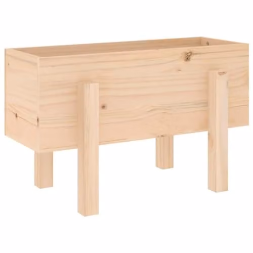 vidaXL Wooden Garden Planter Tub, Brown, W: 62 cm, D: 30 cm, H: 38 cm